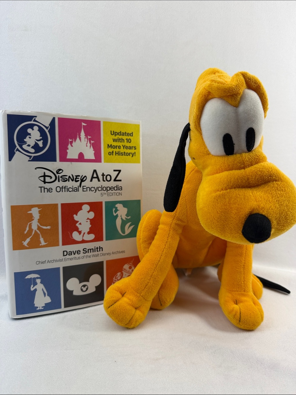 Disney A to Z Encyclopedia with Pluto Plush Toy